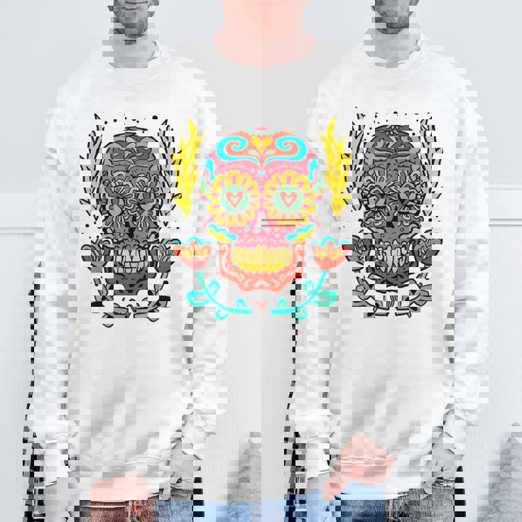 メキシカンホリデー カーニバル マスク カラフル スカル スウェットシャツ 高齢者への贈り物