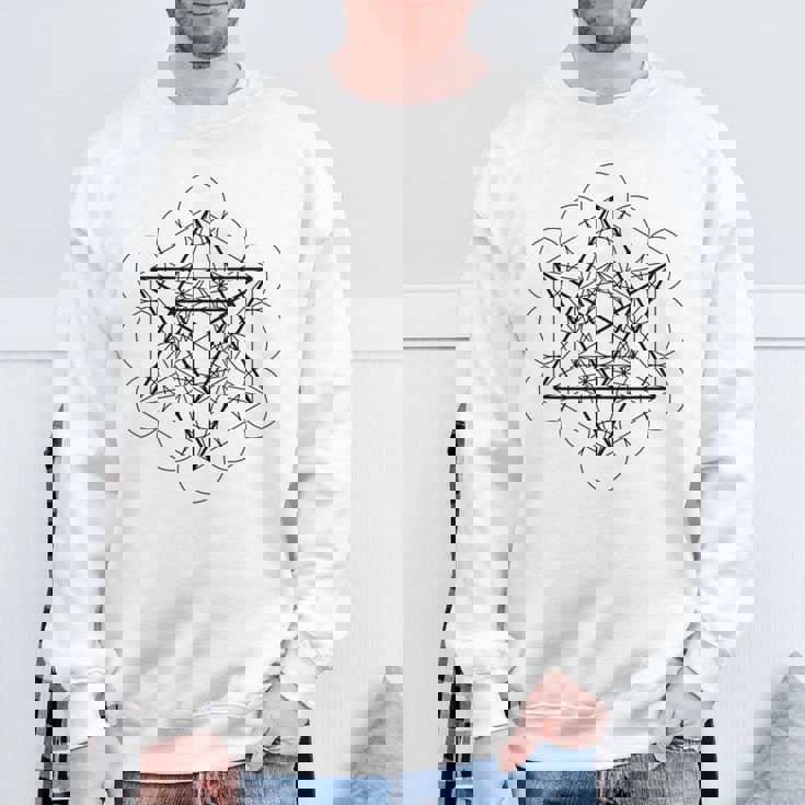 メタトロンキューブ マカバ（スターテトラヒドロン）神聖幾何学 スウェットシャツ 高齢者への贈り物