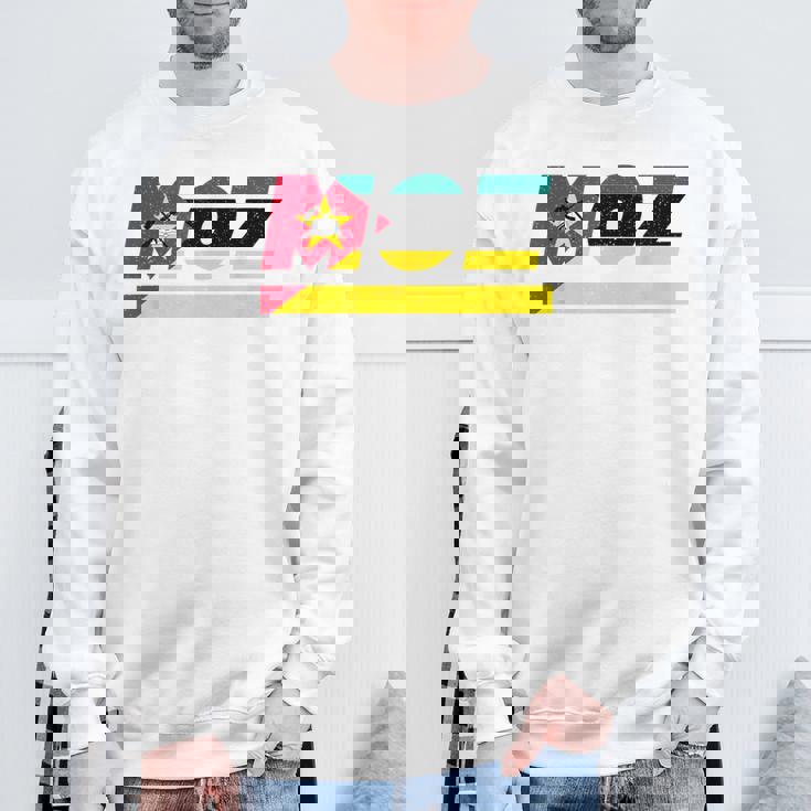 モザンビークデザイン。国旗付きモザンビーク衣装 Moz スウェットシャツ 高齢者への贈り物