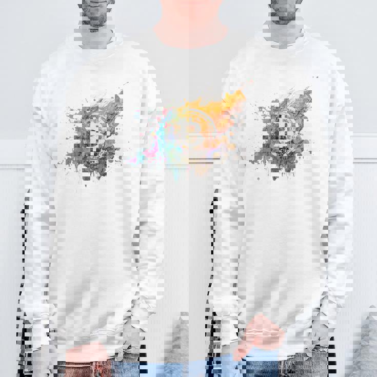 モダンビットコインアート Hodl Btc Btcアート カラフルなビットコイン スウェットシャツ 高齢者への贈り物