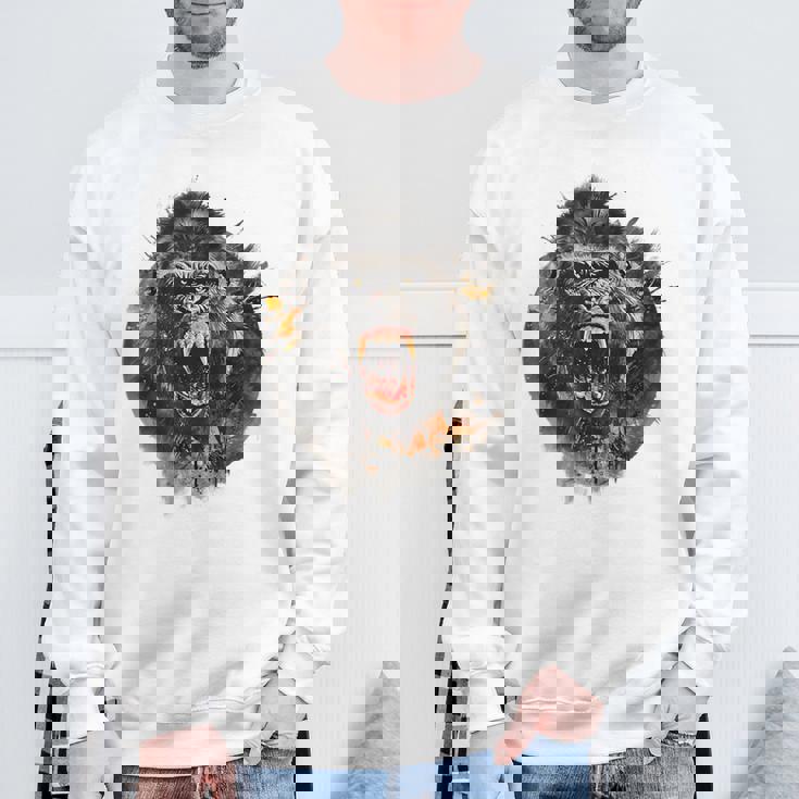 モンキー ゴリラ シルバーバック アニマル スプラッシュ グラフィティ アート スウェットシャツ 高齢者への贈り物