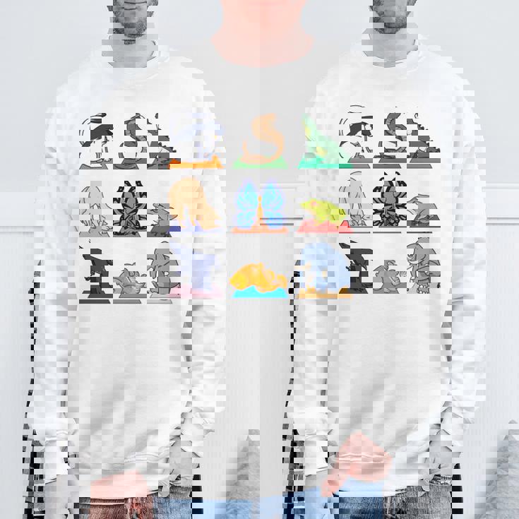 ヨガ動物のポジション 長袖tシャツ スウェットシャツ 高齢者への贈り物