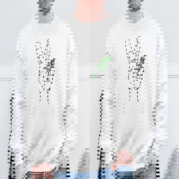 ヨルダン川西岸中東平和鳩オリーブの枝無料パレスチナ スウェットシャツ 高齢者への贈り物