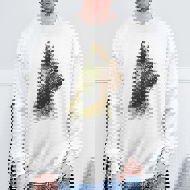 ヨークシャーテリア 犬 モチーフ ペット アートワーク ヨークシャーテリア スウェットシャツ 高齢者への贈り物