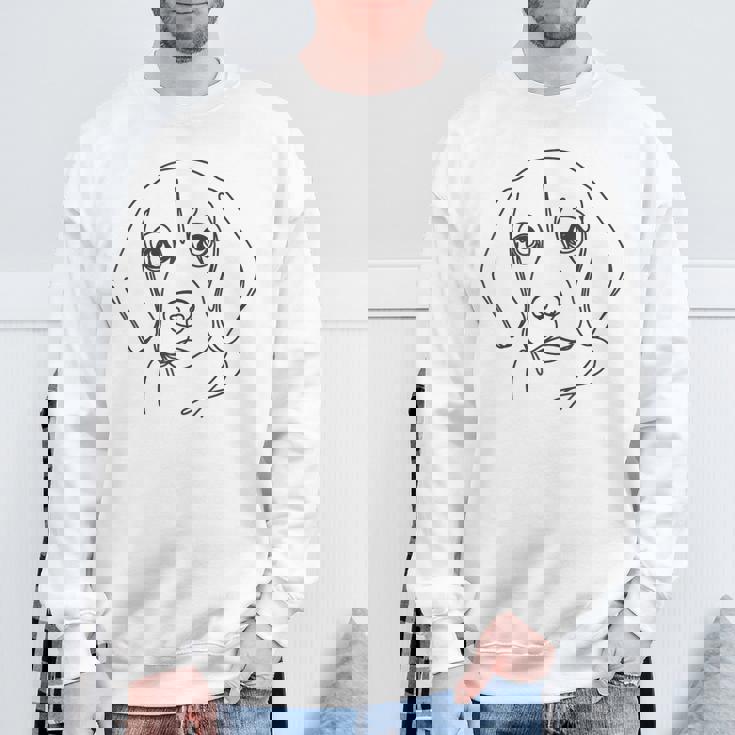 ラインアートお父さんママ犬-ビーグル スウェットシャツ 高齢者への贈り物