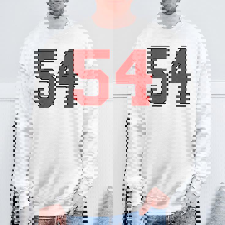 ラッキーナンバー54 クラシックカレッジアメリカン代表チームのファンプレイヤー スウェットシャツ 高齢者への贈り物