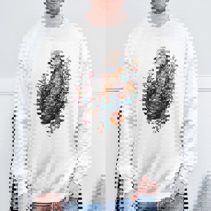 ラッコ フローラルアクセント スウェットシャツ 高齢者への贈り物