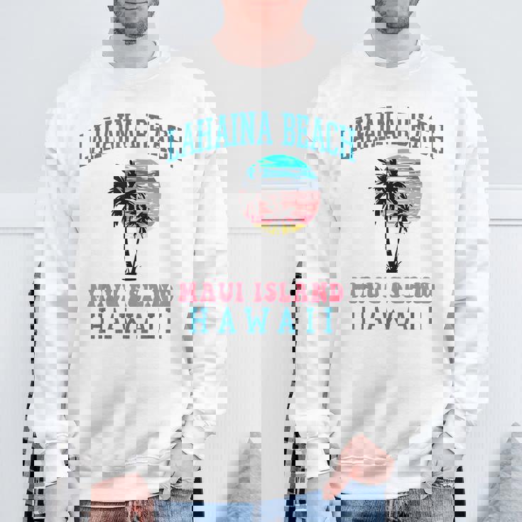 ラハイナ ビーチ マウイ ハワイ ビーチ ヤシの木 夏 ハワイアン スウェットシャツ 高齢者への贈り物