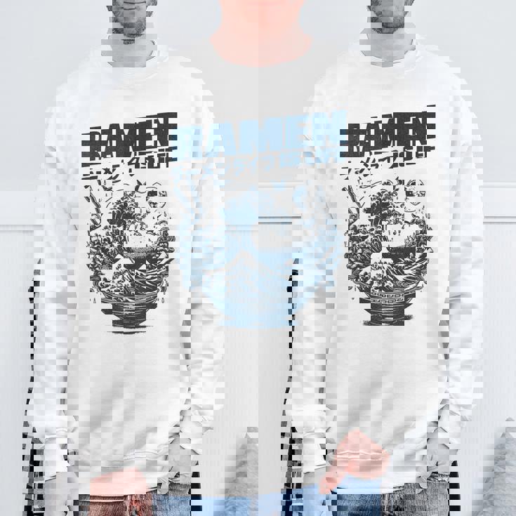 ラーメンは人生、マンガアニメオタクジャパンかわいいラーメン スウェットシャツ 高齢者への贈り物