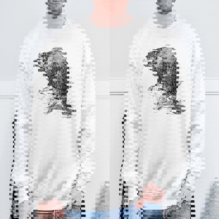 リアルなビーバースケッチ スウェットシャツ 高齢者への贈り物