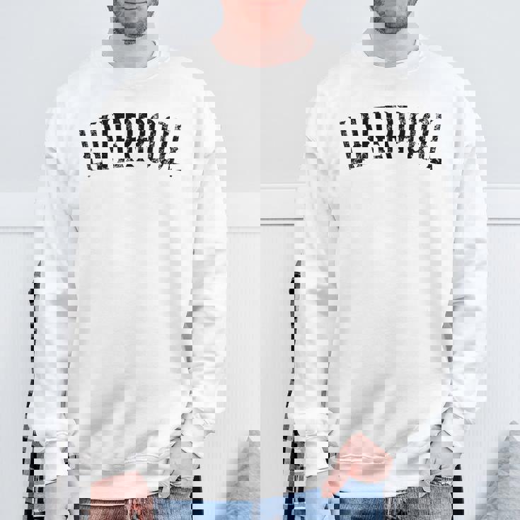 リバプール イギリス ヴィンテージ ブラック テキスト アパレル スウェットシャツ 高齢者への贈り物