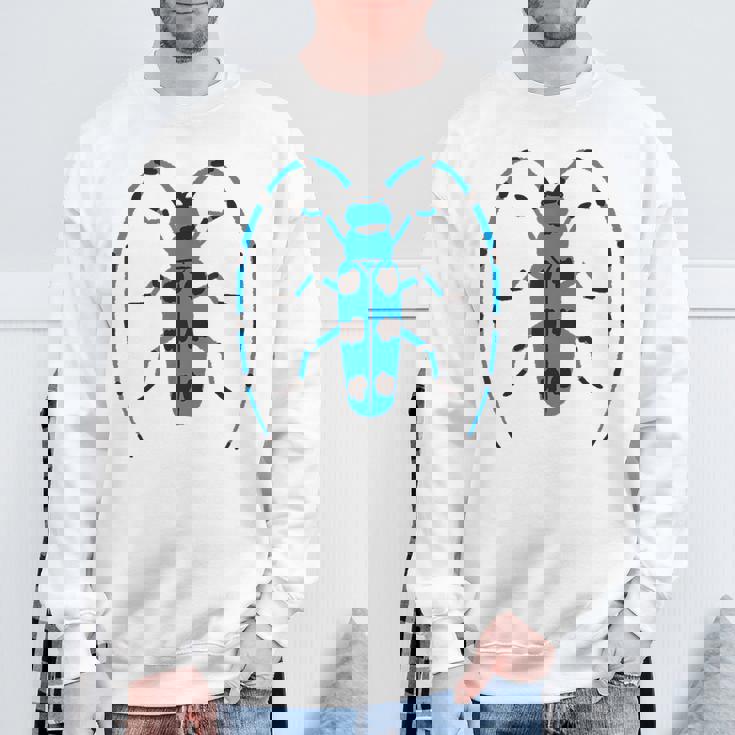 ルリボシカミキリ _昆虫_カミキリムシ スウェットシャツ 高齢者への贈り物