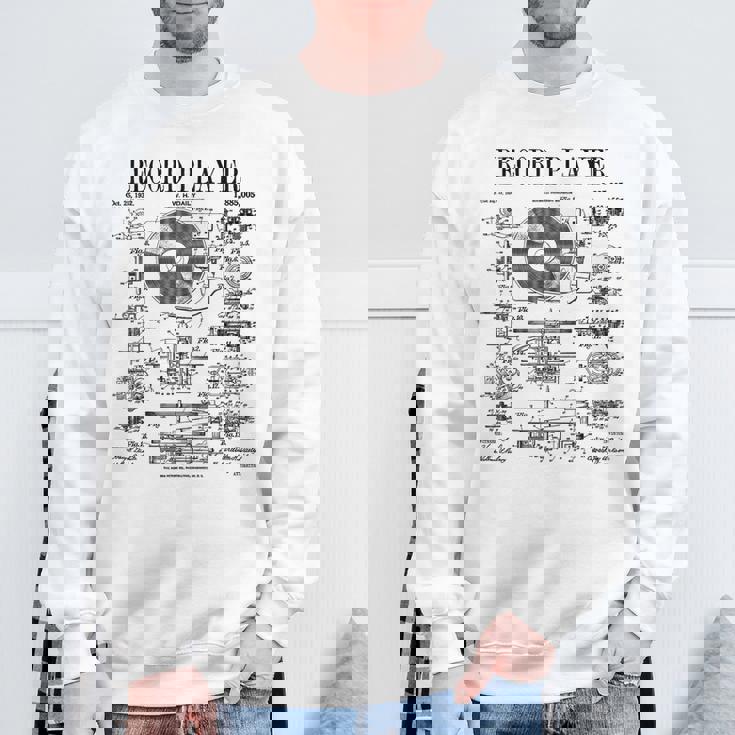 レコードプレーヤー ヴィンテージ 特許 Dj ターンテーブル 蓄音機 スウェットシャツ 高齢者への贈り物