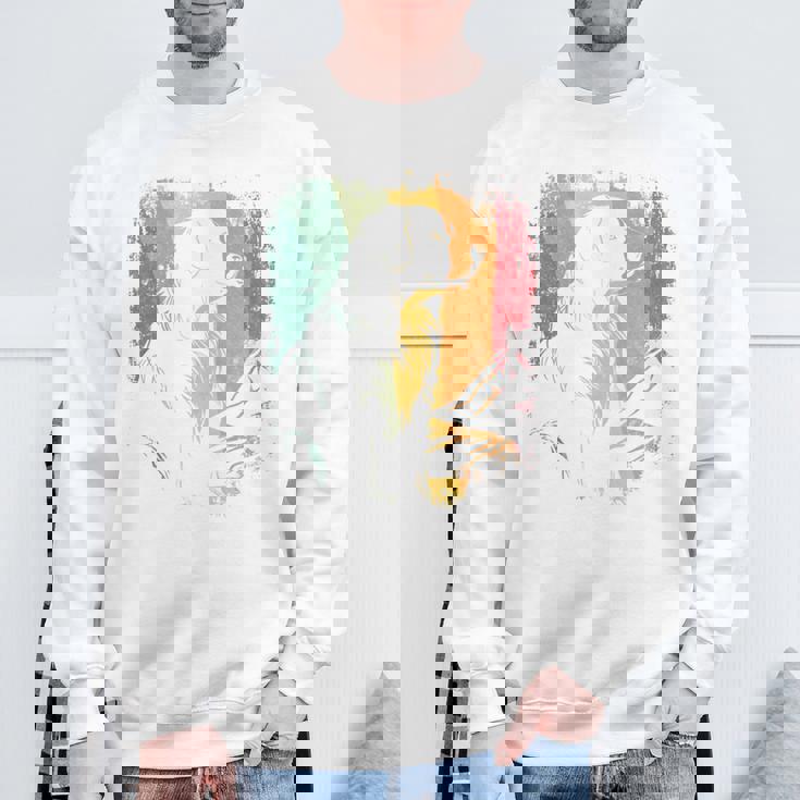 レトロなビンテージデザインのバーニーズマウンテンドッグ 長袖tシャツ スウェットシャツ 高齢者への贈り物