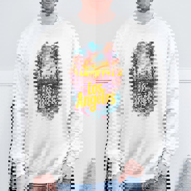 ロサンゼルス カリフォルニア サンセット スカイライン アーバン お土産 スウェットシャツ 高齢者への贈り物
