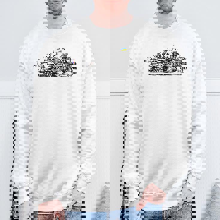 ロシアのbmpを盗むウクライナの農家 ウクライナを支援 スウェットシャツ 高齢者への贈り物