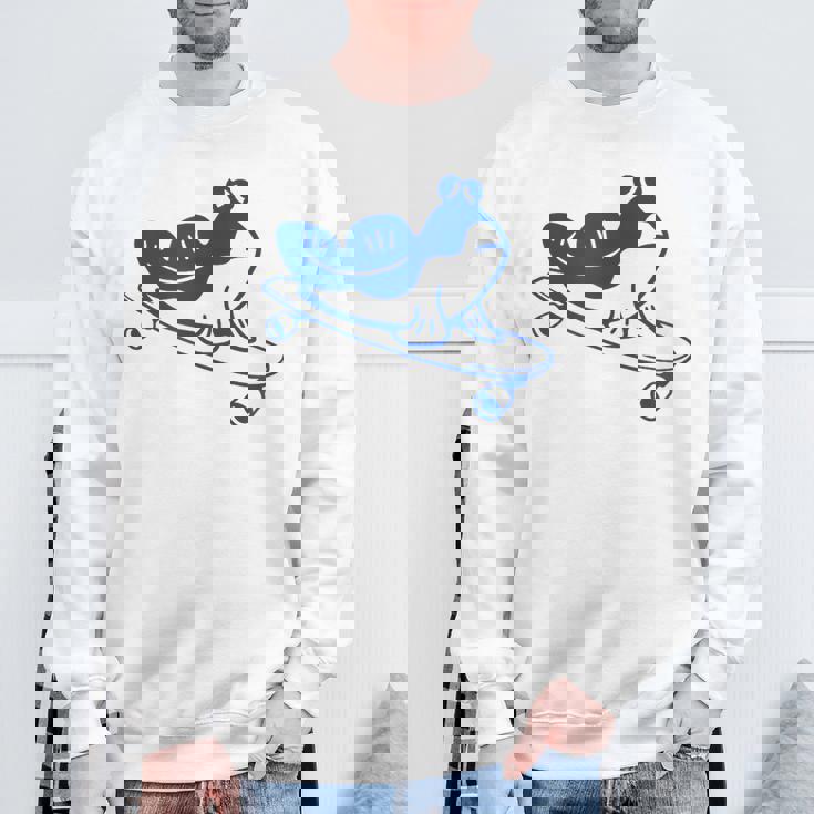 ロングボードライダーのためのミニマルアート。ボード上のマッドスキッパー。 スウェットシャツ 高齢者への贈り物