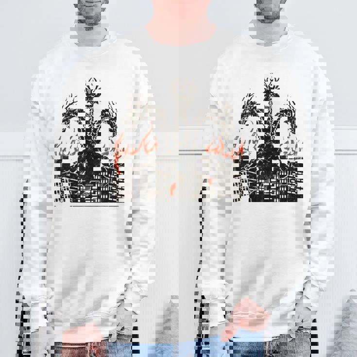 ヴィンテージ ドラゴンキング ギドラ アート サンセット 日本人 キッズ メンズ スウェットシャツ 高齢者への贈り物