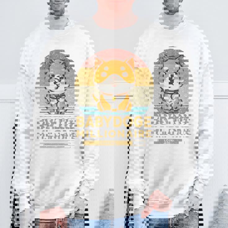 ヴィンテージ 面白い Baby Doge Millionaire Miner Baby Doge 長袖tシャツ スウェットシャツ 高齢者への贈り物