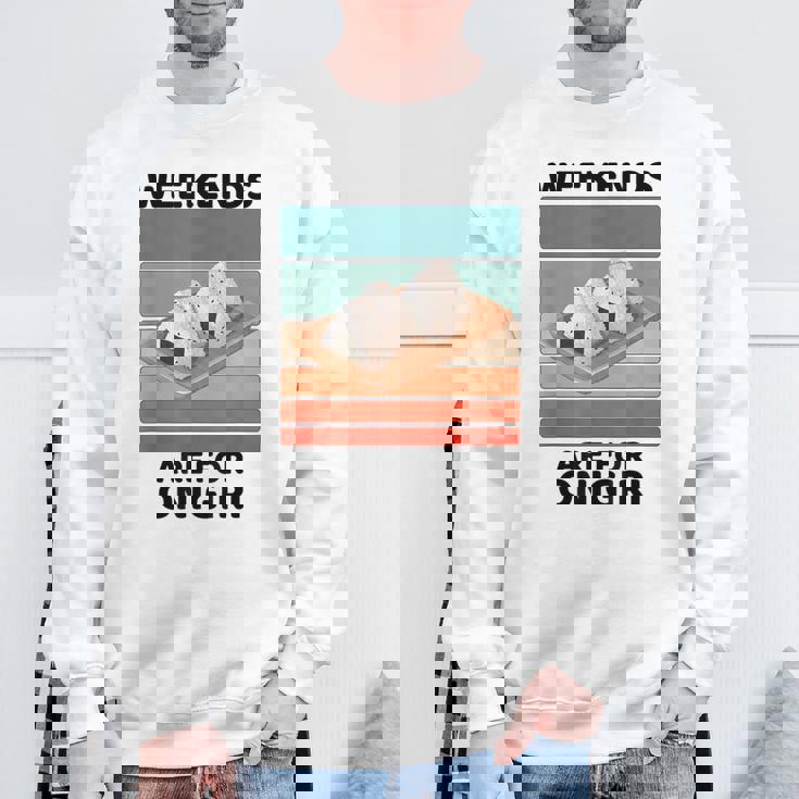 ヴィンテージおにぎりフードラバーウィークエンドはおにぎり好きの為 スウェットシャツ 高齢者への贈り物