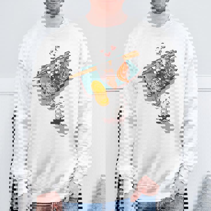 一緒に寝る 寿司 と 寝ぼける 寿司 たまご サーモン 穴子 スウェットシャツ 高齢者への贈り物