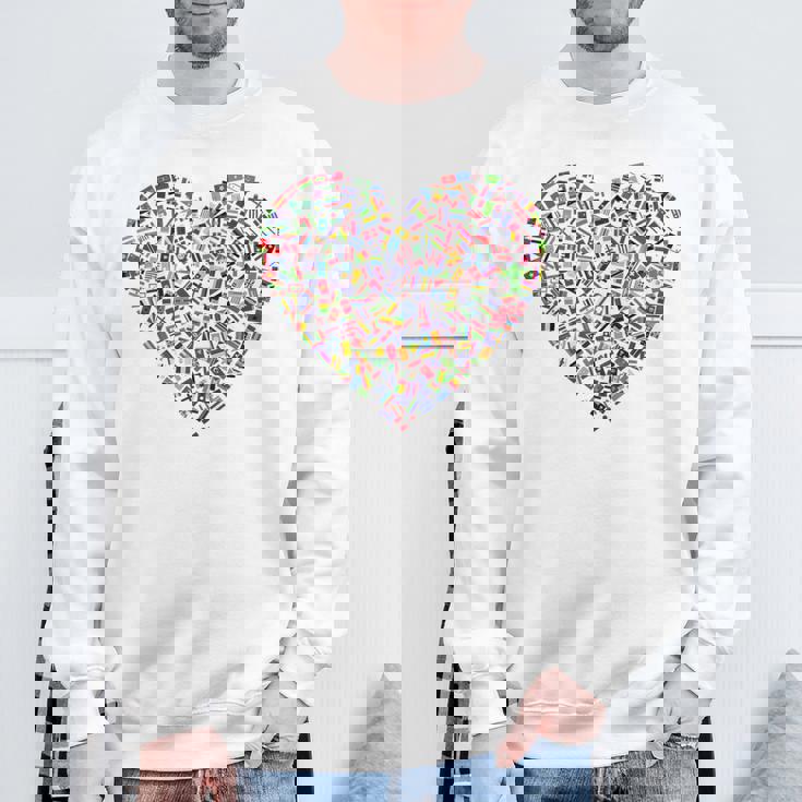 世界国旗 ハート 国旗 旅行 トラベラー スウェットシャツ 高齢者への贈り物