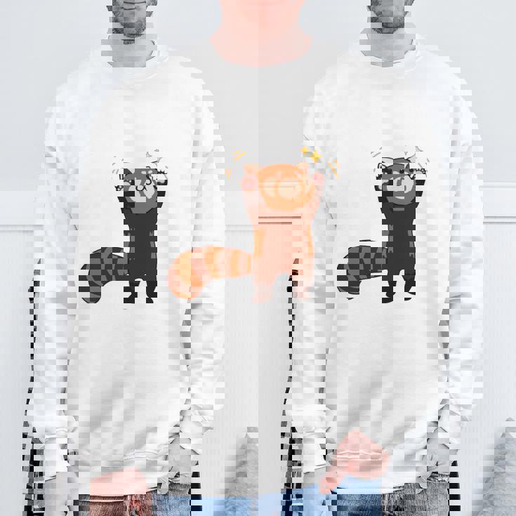 五十歩ひゃっほう レッサーパンダ ネタ ことわざ ことわざのもじり ジョーク ギャグ ダジャレ ツッコミ おもしろ 長袖tシャツ スウェットシャツ 高齢者への贈り物