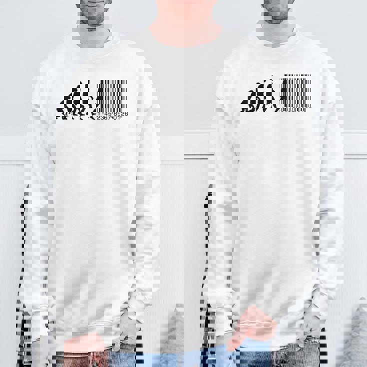 人類の進化がバーコードになる スウェットシャツ 高齢者への贈り物