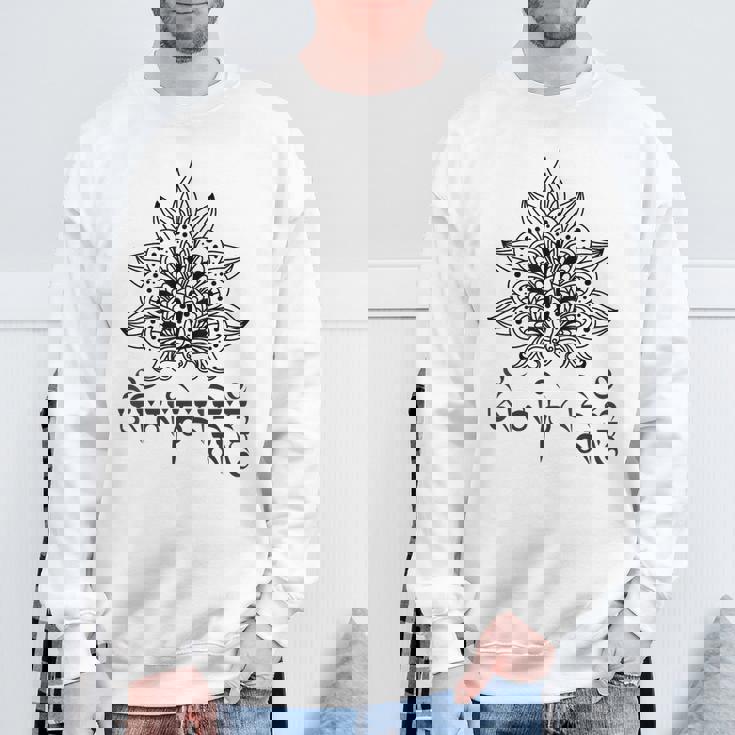 仏教 スピリチュアル オム マニ・パドメ ハム マントラと曼荼羅 スウェットシャツ 高齢者への贈り物