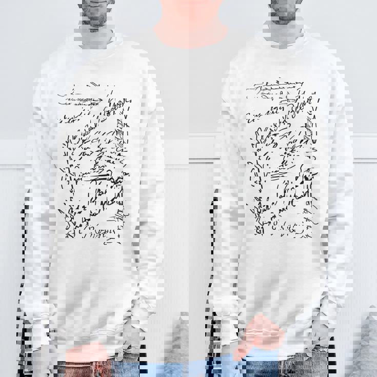 作曲家シグネチャー バッハベートーヴェン・マーラー モーツァルト・ロッシーニ スウェットシャツ 高齢者への贈り物