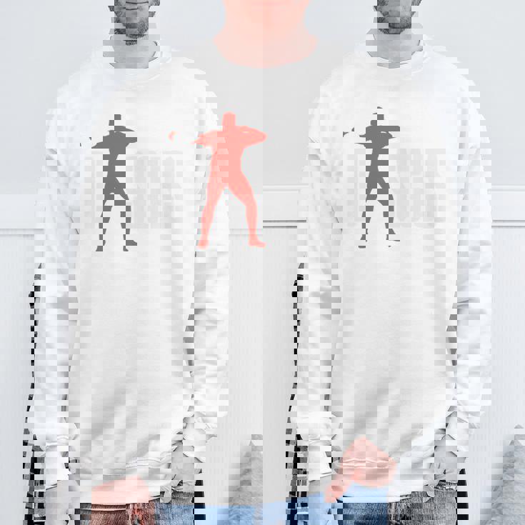 円盤 面白い 円盤投げ 長袖tシャツ スウェットシャツ 高齢者への贈り物