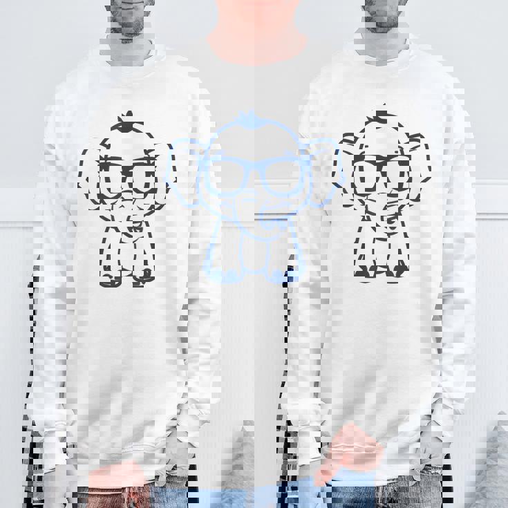 動物かわいいシンプルなサングラスをかけた小さな象の赤ちゃん スウェットシャツ 高齢者への贈り物