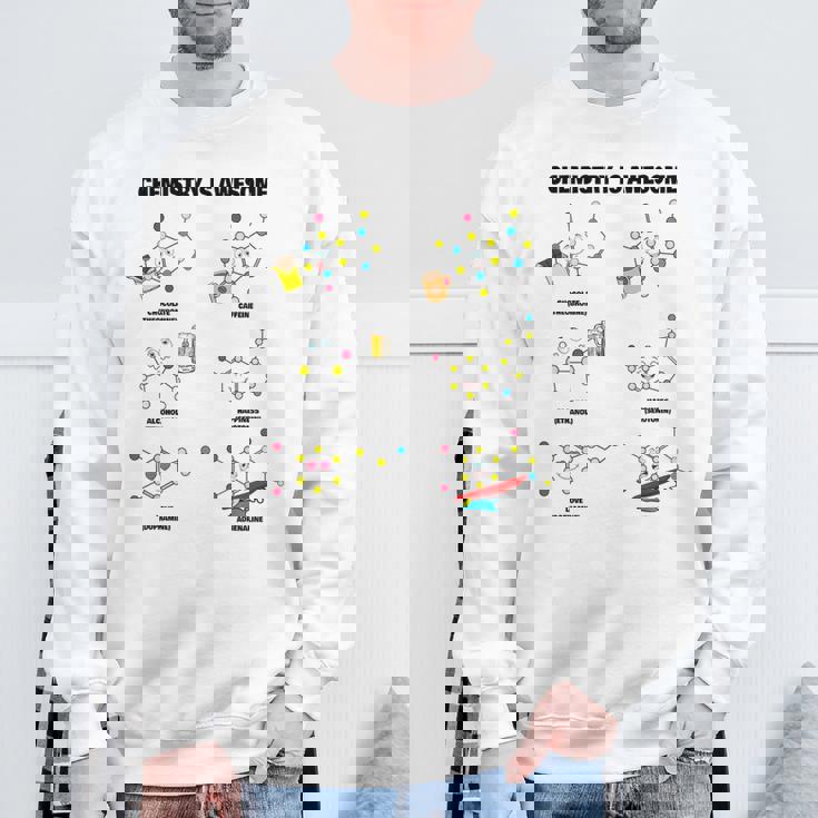 化学は素晴らしいです。面白いカワイイ化学分子 スウェットシャツ 高齢者への贈り物