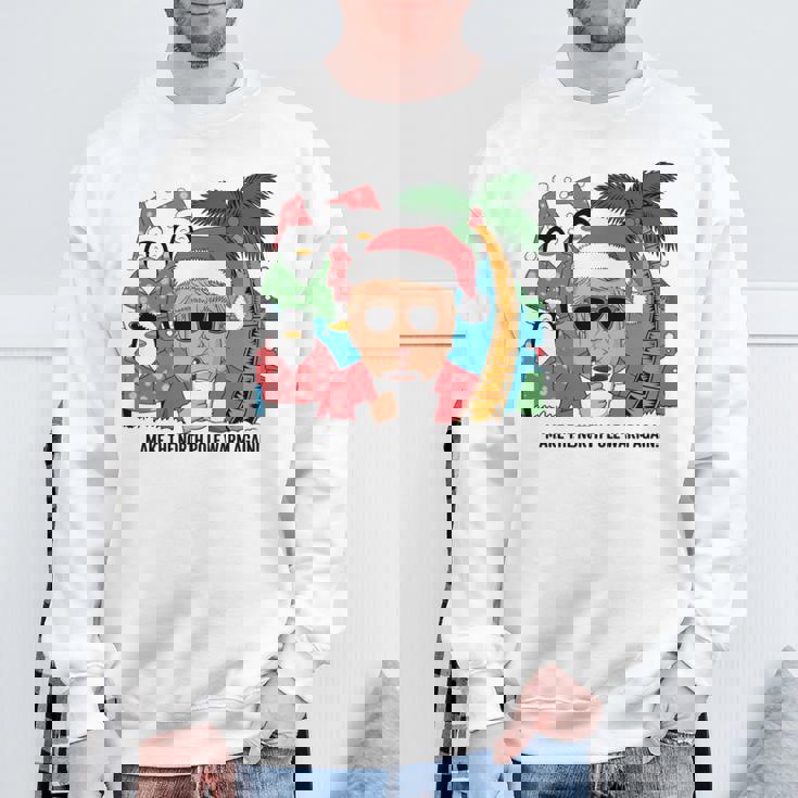 北極を再び暖かく 面白い トランプ ホットココアトロピック 長袖tシャツ スウェットシャツ 高齢者への贈り物