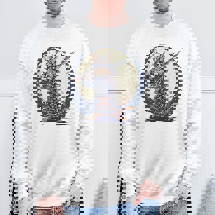 古代忍者猫 日本の子猫 刀猫 サムライキャット スウェットシャツ 高齢者への贈り物