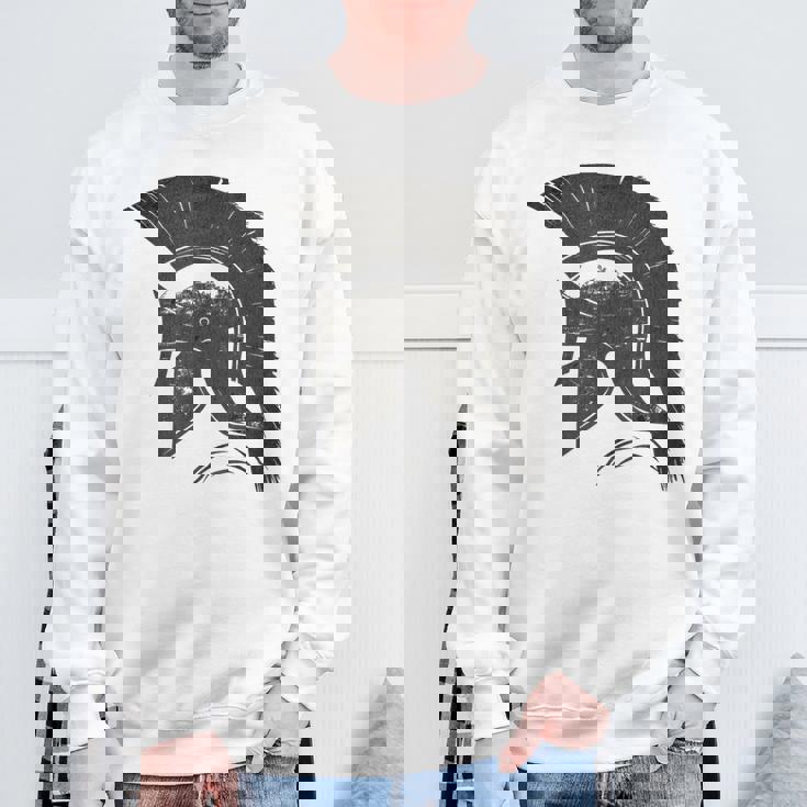 古代戦士ギリシャローマスパルタ兵士ヘルメットグラフィック スウェットシャツ 高齢者への贈り物