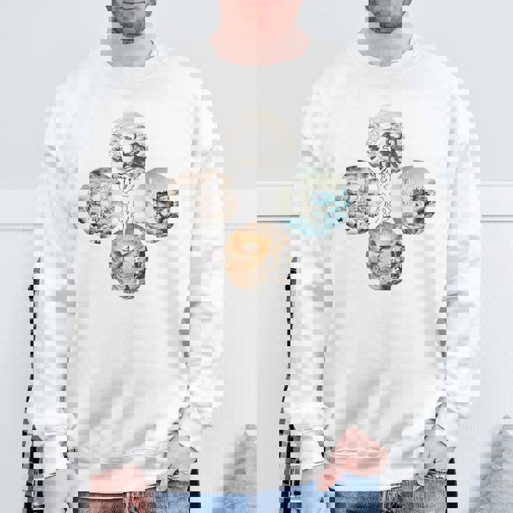 四神 青龍 白虎 朱雀 玄武 四象 東西南北 バックプリント スウェットシャツ 高齢者への贈り物