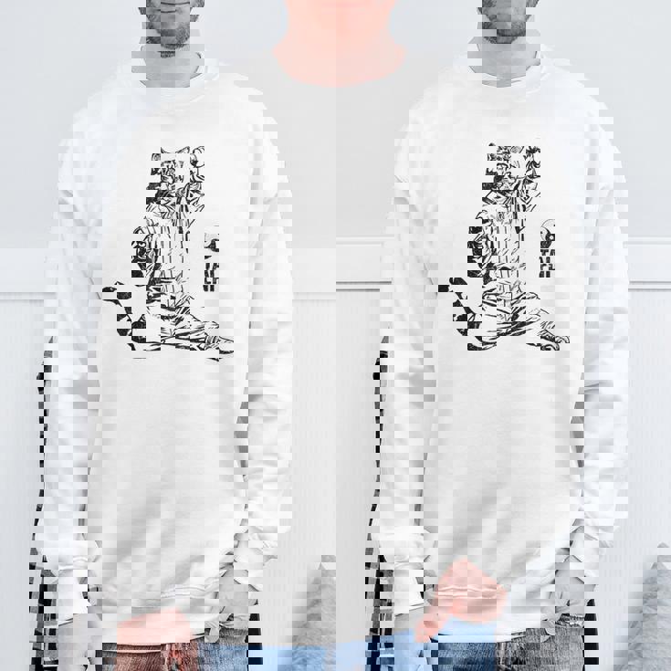 太極拳 猫 格闘技 面白い 猫 格闘 スウェットシャツ 高齢者への贈り物