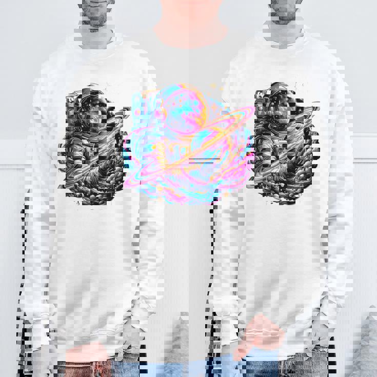 宇宙飛行士 惑星 科学 メンズ 宇宙 アート 宇宙飛行士 長袖tシャツ スウェットシャツ 高齢者への贈り物