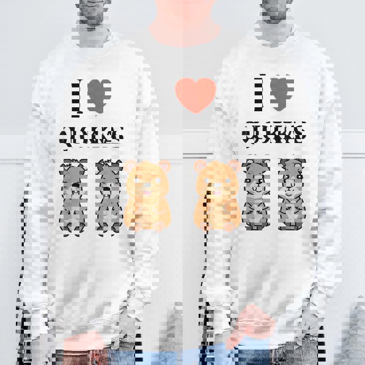 小さな赤ちゃんクオッカのユーモア動物は大好きです私はクオッカが大好きです スウェットシャツ 高齢者への贈り物