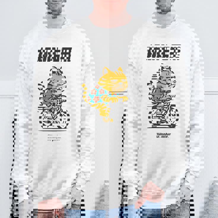 尼崎を走るチャリ猫 スウェットシャツ 高齢者への贈り物