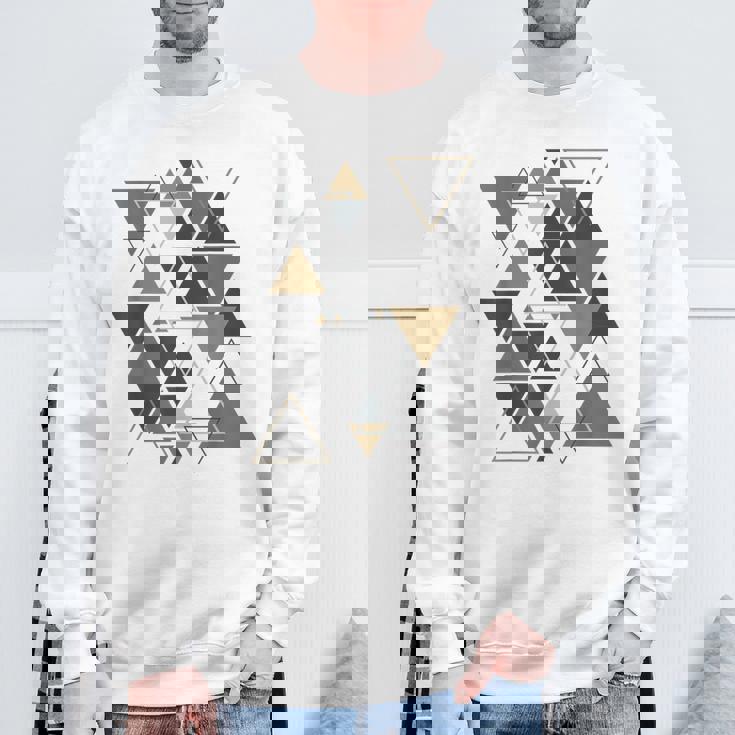 幾何学図形 抽象 モダンアート ヴィンテージ 三角形 スウェットシャツ 高齢者への贈り物