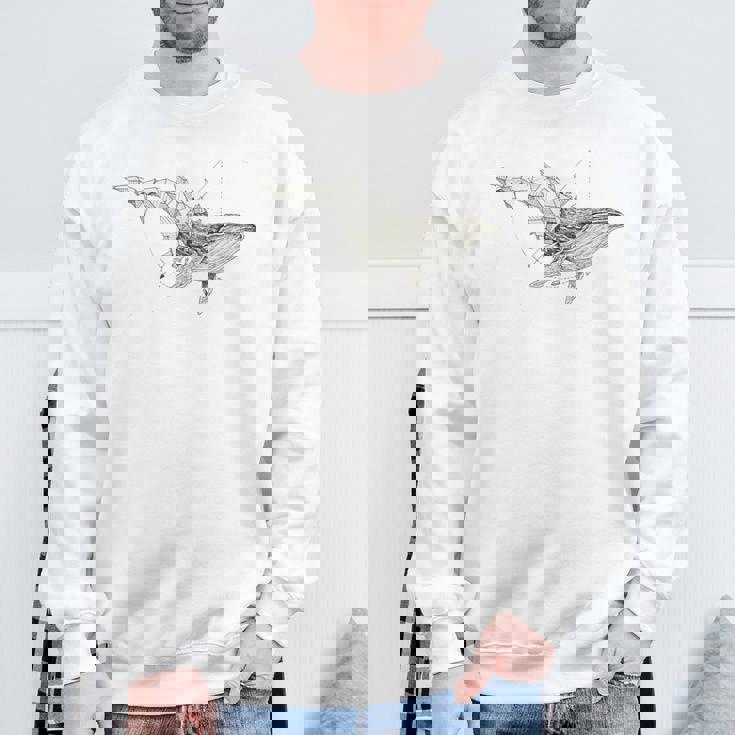 幾何学的クジラtシャツ メンズ シャツ レディース ブラック ホワイト スウェットシャツ 高齢者への贈り物