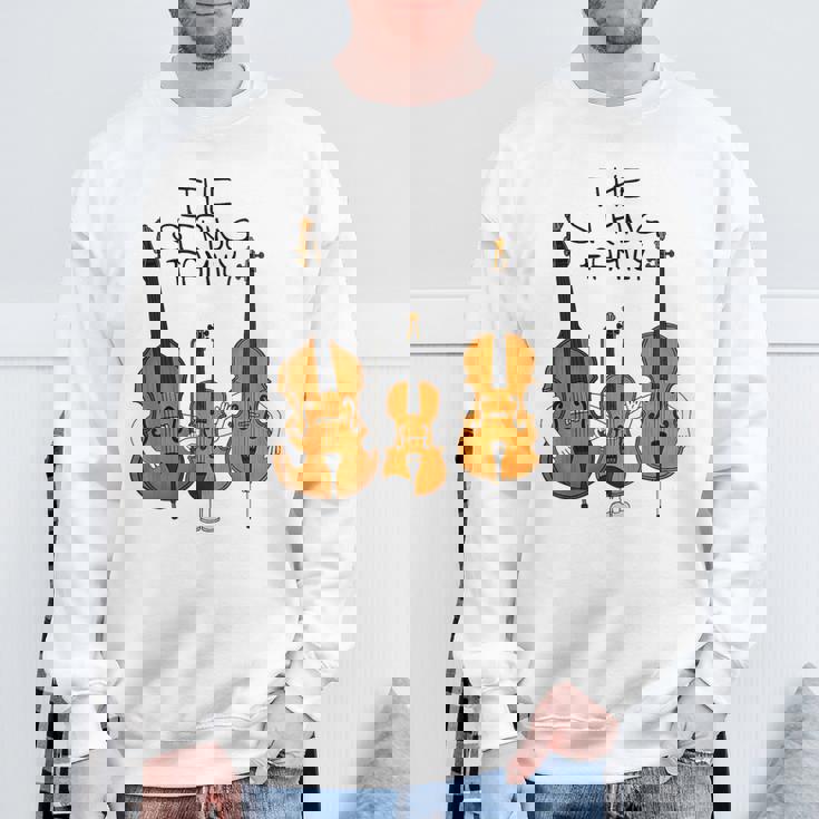 弦楽ファミリー、ヴァイオリン、チェロ、コントラバスミュージシャン面白い スウェットシャツ 高齢者への贈り物