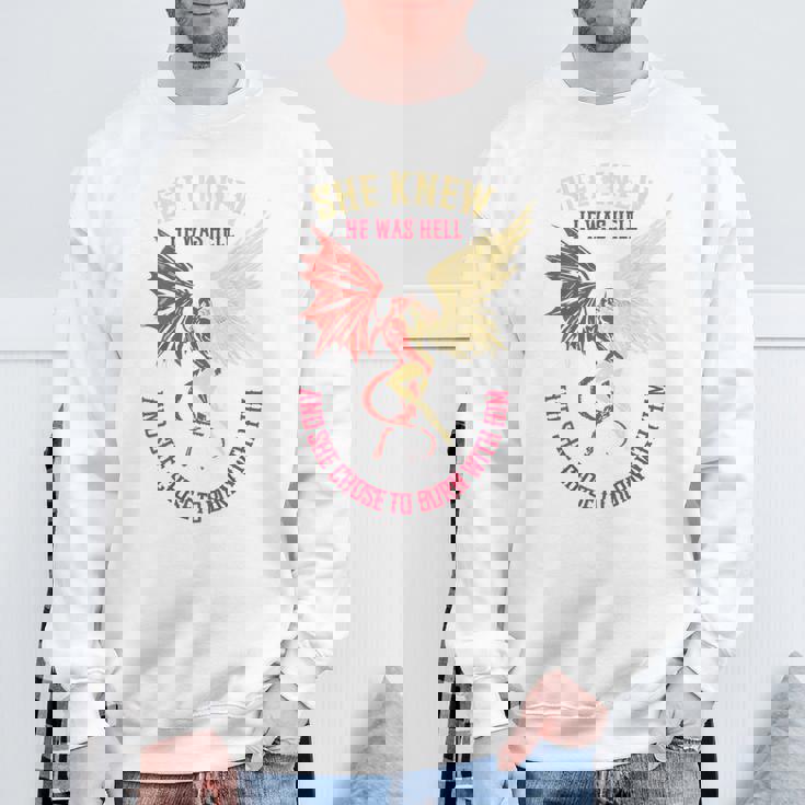 悪魔と天使のパートナー カップルコスチューム バレンタインデー バックプリント スウェットシャツ 高齢者への贈り物