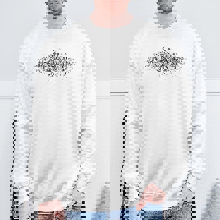 愉快なぐらついたピアノ音符 – ピアニスト&ミュージシャンのグラフィック スウェットシャツ 高齢者への贈り物