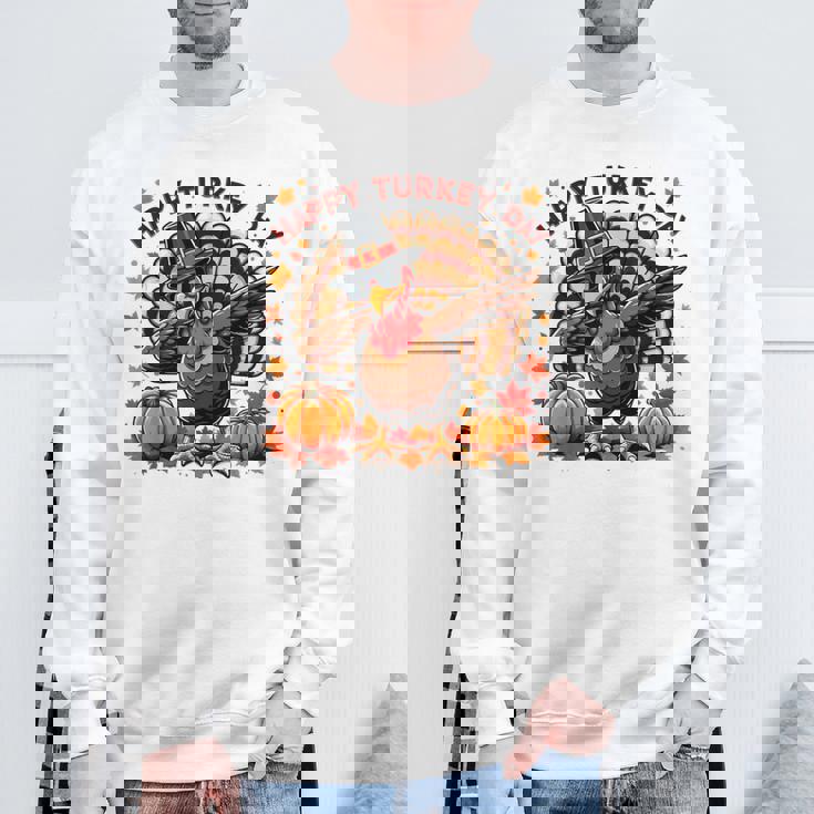 感謝祭 おもしろい 七面鳥巡礼者 軽くたたく 幸せな七面鳥の日 スウェットシャツ 高齢者への贈り物