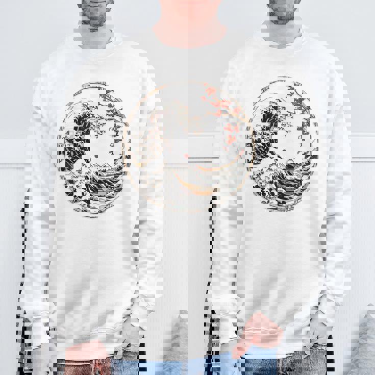 日本 神奈川 波 津波 浮世絵 日本美術 スウェットシャツ 高齢者への贈り物