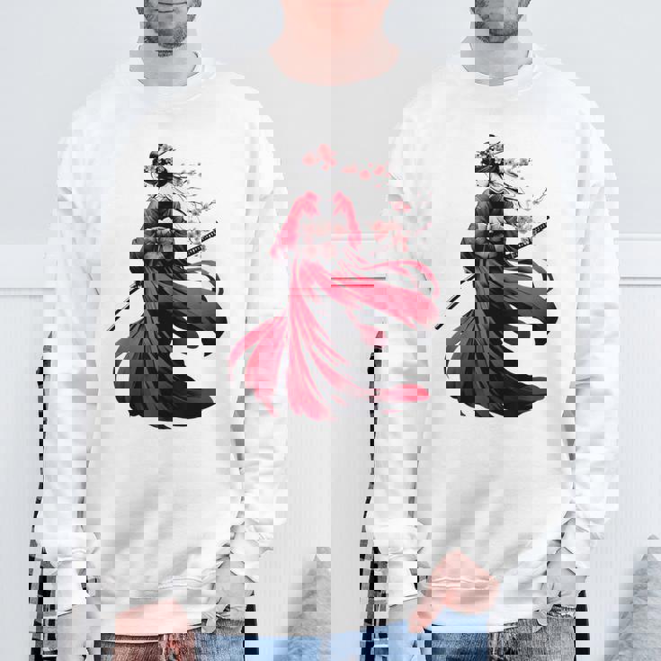 日本のサムライ フローラルウォリアーフラワー 桜 スウェットシャツ 高齢者への贈り物