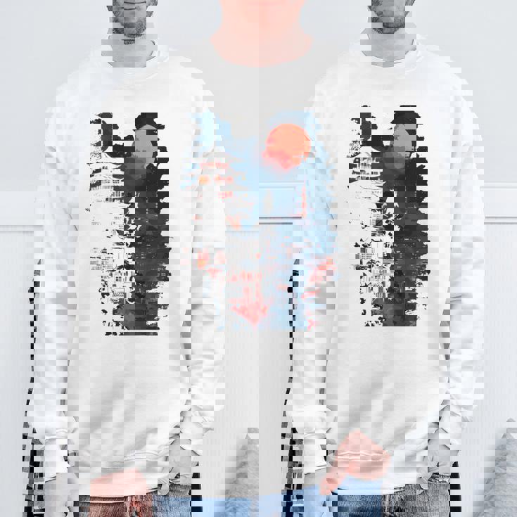 日本の忍者バックプリント。 スウェットシャツ 高齢者への贈り物